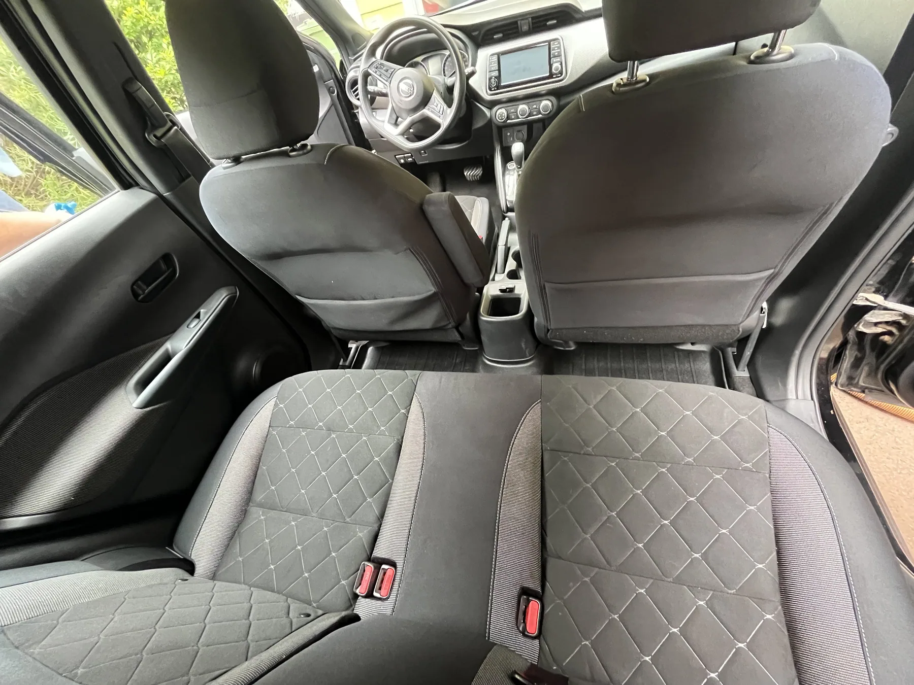 Clean rear seats and floor after interior detailing